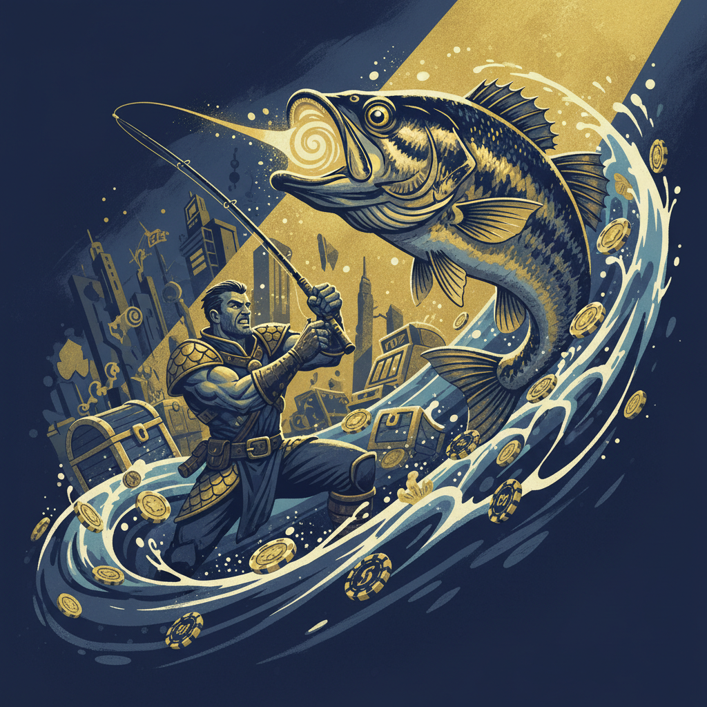 Big Bass Secrets of the Golden Lake - slot z rybakiem i symbolami pieniędzy